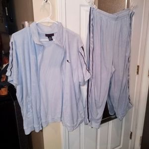 2 Piece 2X Jacket with 3X Capri Plus Lounge Wear